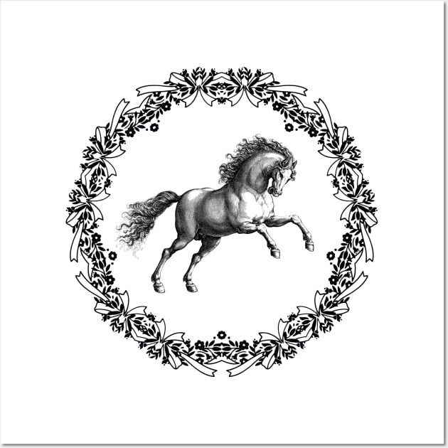 Christmas Wreath with Horse Wall Art by Biophilia